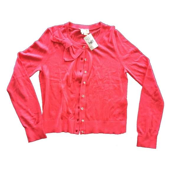 kate spade Jewel Button Bow Cashmere Wool Cardigan - Picture 7 of 7